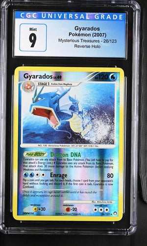 CardinalCore — Gyarados 2007 Pokemon Mysterious Treasures reverse holo 26/123 CGC 9 – Official Pokemon TCG Product