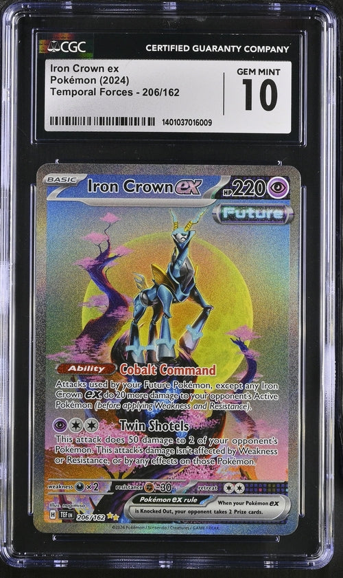 CardinalCore — Iron Crown EX 2024 Pokemon Temporal Forces Special Illustration rare holo 206/162 CGC 10 – Official Pokemon TCG Product