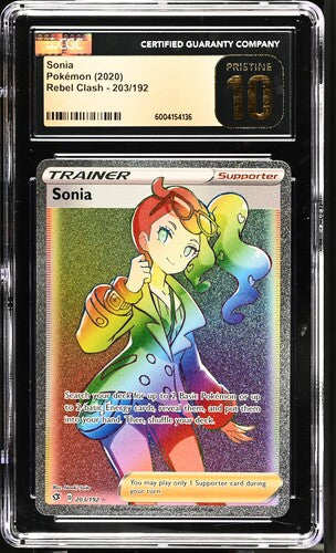 CardinalCore — Sonia Trainer 2020 Pokemon Rebel Clash lucky rainbow holo 203/192 CGC 10 Pristine – Official Pokemon TCG Product