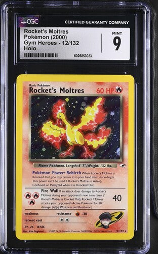CardinalCore — Rocket's Moltres Pokemon Gym Heroes Holo #12/132 CGC 9 – Official Pokemon TCG Product
