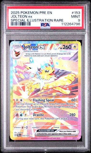 CardinalCore — Jolteon Pokemon Prismatic Evolutions Special Illustration Rare #153/131 PSA 9 – Official Pokemon TCG Product