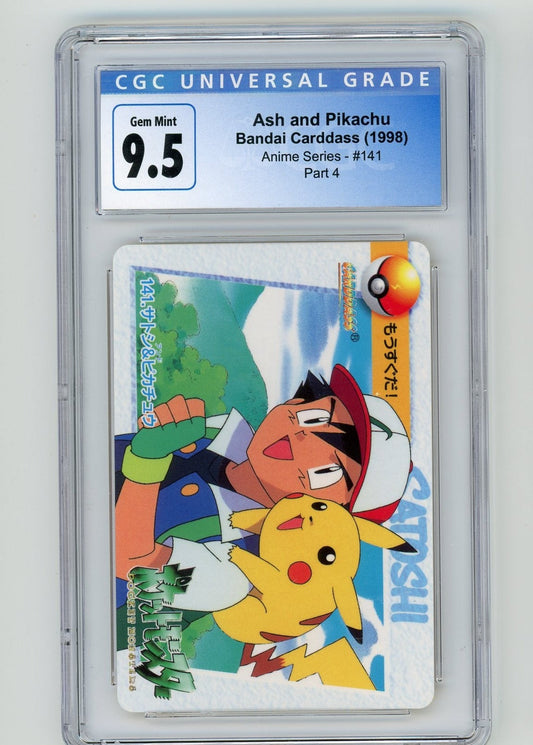 CardinalCore — Ash & Pikachu 1998 Pocket Monsters (Pokemon) Bandai Carddass #141 CGC 9.5 – Official Pokemon TCG Product