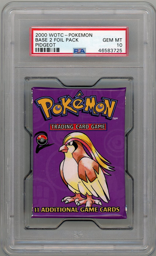CardinalCore — Pokemon 2000 WOTC Base Set 2 Foil Pack Pidgeot PSA 10 – Official Pokemon TCG Product