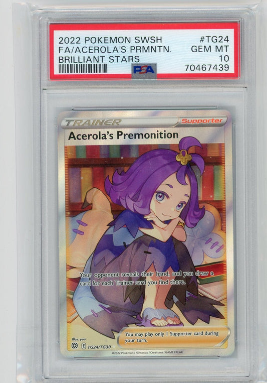 CardinalCore — Acerola's Premonition Full Art 2022 Pokemon Brilliant Stars PSA 10 – Official Pokemon TCG Product