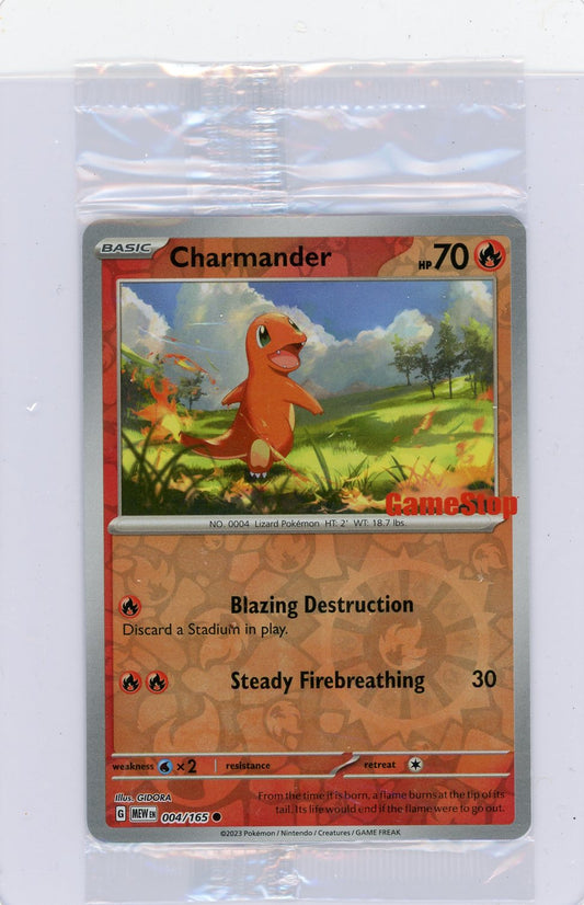 CardinalCore — Charmander Pokemon Reverse Holofoil (GameStop Exclusive) Sealed #006/165 – Official Pokemon TCG Product