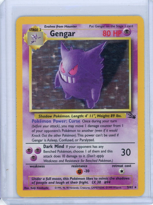 CardinalCore — Gengar 1999 Pokemon Fossil rare holo #5/62 – Official Pokemon TCG Product