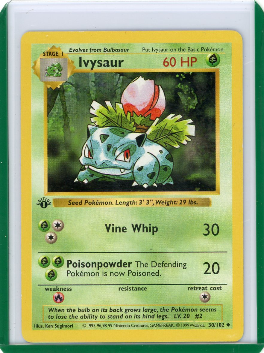 CardinalCore — Ivysaur 1999 Pokemon Base Set 1st Edition Shadowless non holo 30/102 – Official Pokemon TCG Product