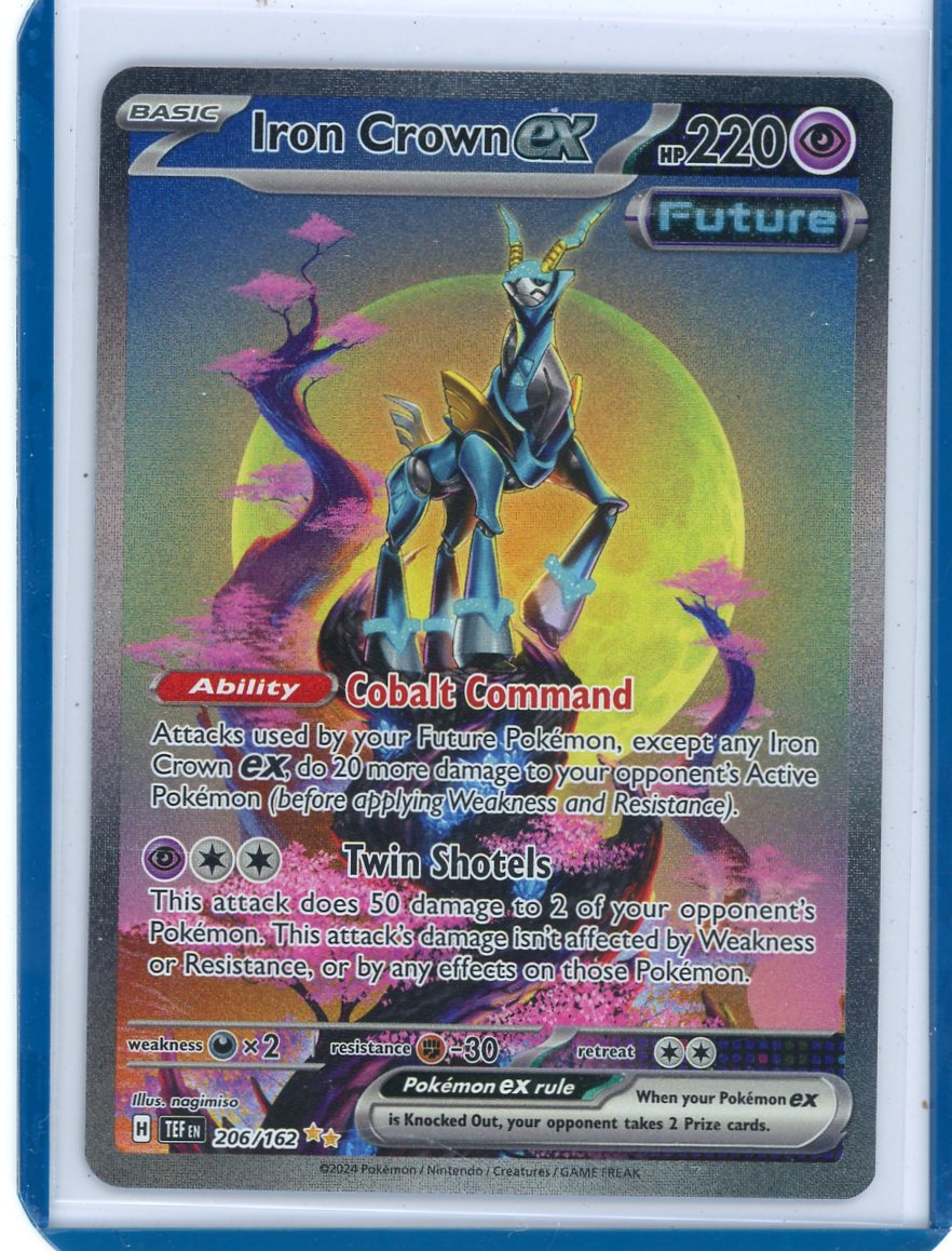 CardinalCore — Iron Crown EX 2024 Pokemon Temporal Forces rare holo 206/162 – Official Pokemon TCG Product