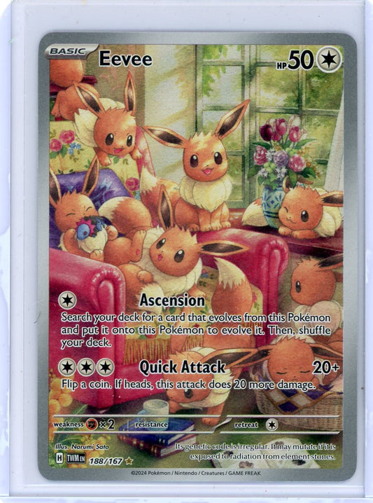 CardinalCore — Eevee Pokemon Twilight Masquerade Illustration Rare #188/167 – Official Pokemon TCG Product