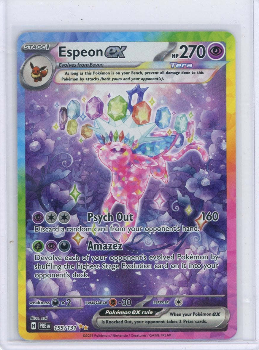 CardinalCore — Espeon ex Pokemon Prismatic Evolutions Special Illustration Rare #155/131 – Official Pokemon TCG Product