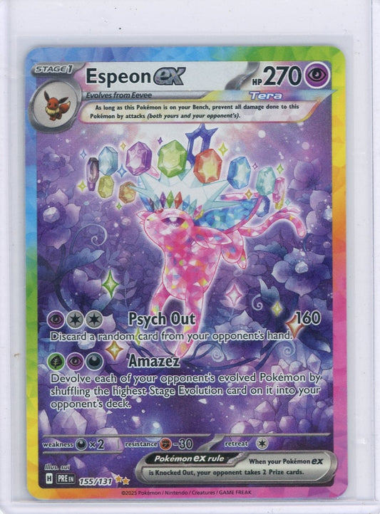 CardinalCore — Espeon ex Pokemon Prismatic Evolutions Special Illustration Rare #155/131 – Official Pokemon TCG Product