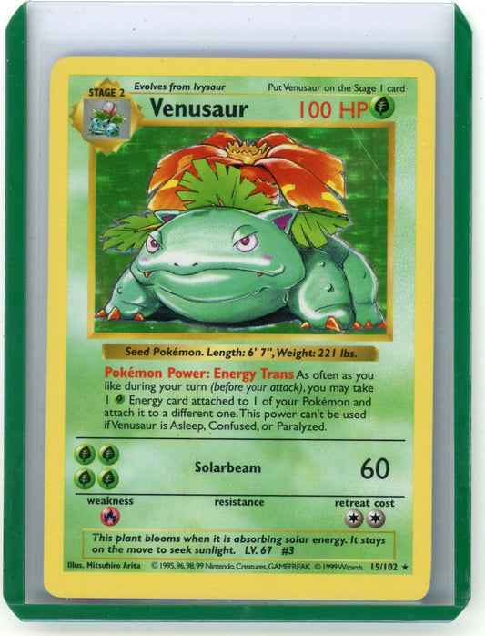 CardinalCore — Venusaur 1999 Pokemon Base Set Shadowless Holo #15/102 – Official Pokemon TCG Product