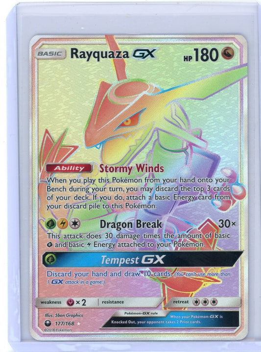 CardinalCore — Rayquaza GX Pokemon Celestial Storm Full-Art Rainbow Rare #177/168 – Official Pokemon TCG Product