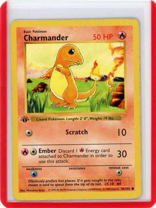 CardinalCore — Charmander 1999 Pokemon Base Set 1st Edition 46/102 – Official Pokemon TCG Product