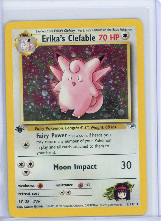 CardinalCore — Erika's Clefable Pokemon Gym Heroes 1st Edition Holo #3/132 – Official Pokemon TCG Product