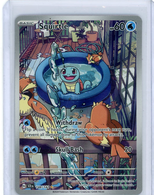 CardinalCore — Squirtle Pokemon Stellar Crown Illustration Rare #148/142 – Official Pokemon TCG Product