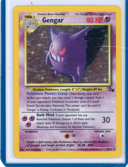 CardinalCore — Gengar 1999 Pokemon Fossil rare holo 5/62 – Official Pokemon TCG Product
