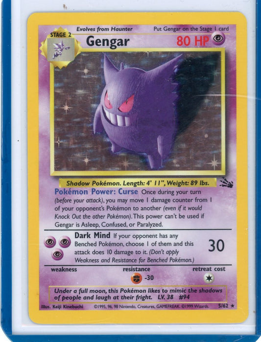CardinalCore — Gengar 1999 Pokemon Fossil rare holo 5/62 – Official Pokemon TCG Product