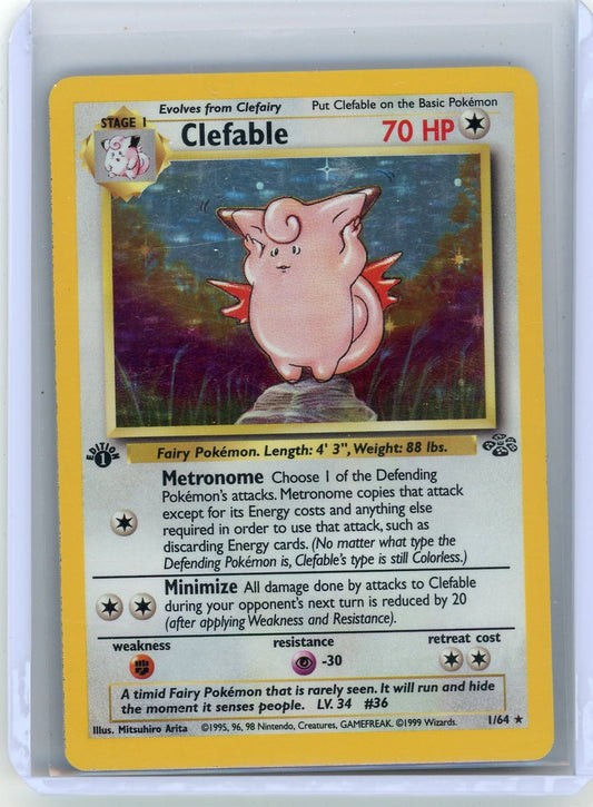 CardinalCore — Clefable 1999 Pokemon Jungle 1st Edition rare holo 1/64 – Official Pokemon TCG Product