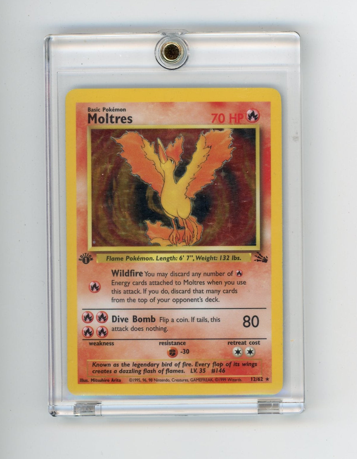 CardinalCore — Moltres Pokemon 1st Edition Fossil Holo 12/62 – Official Pokemon TCG Product