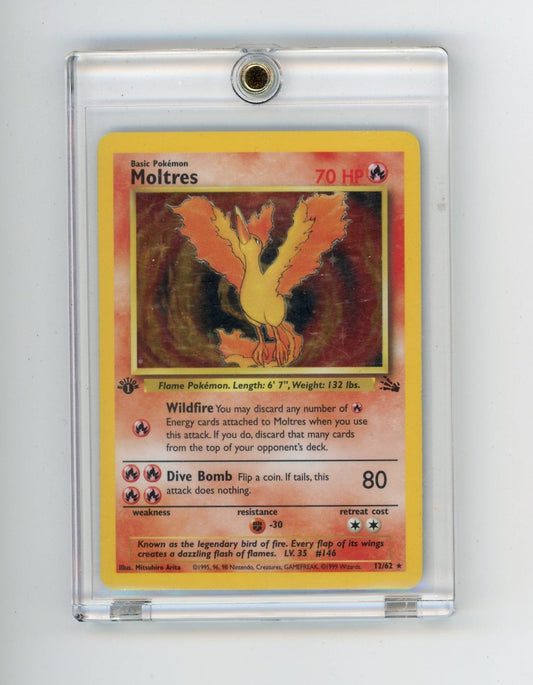 CardinalCore — Moltres Pokemon 1st Edition Fossil Holo 12/62 – Official Pokemon TCG Product