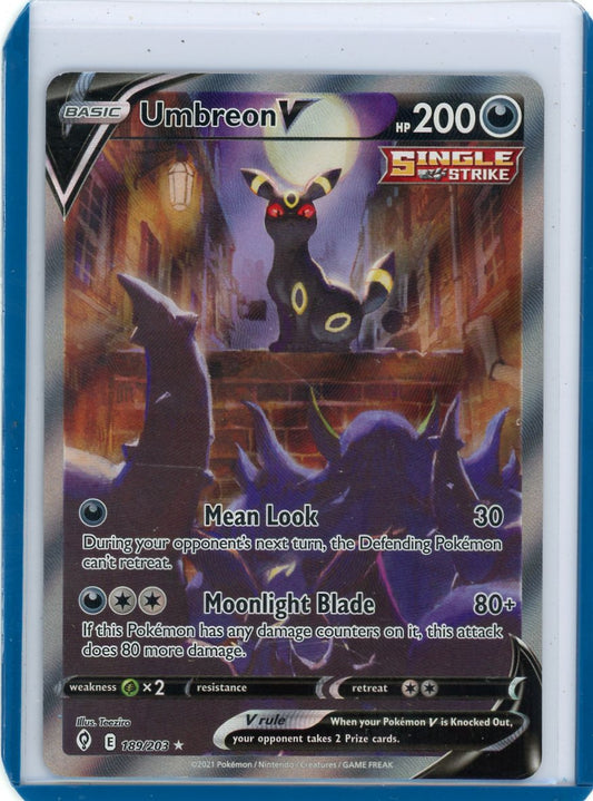 CardinalCore — Umbreon V Pokemon Evolving Skies Illustration Rare holo 189/203 (LP/MP) – Official Pokemon TCG Product