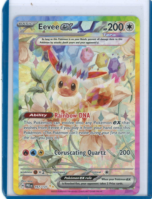 CardinalCore — Eevee ex 2025 Pokemon Prismatic Evolution Special Illustration Rare holo 167/131 – Official Pokemon TCG Product